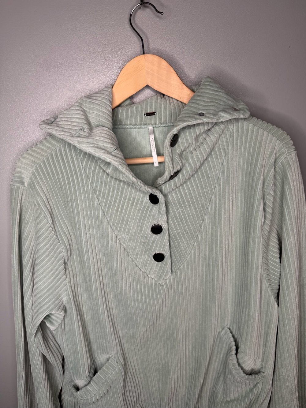 Free People Serena Corduroy Pullover - Sea Mist - Picture 4 of 10
